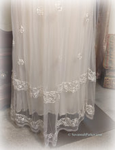 Load image into Gallery viewer, SOLD Exquisite Vintage April Cornell - Elegant White Appliqued Lace and Rayon Chiffon - Summer Wedding - Garden Party Tea Dress - New w/out Tags
