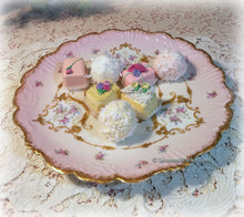 Load image into Gallery viewer, SOLD Antique EXTRA LARGE Rare Vintage Limoges France Pink Gold 11.5&quot; Platter Cake Plate Charger, Marie Antoinette Style, Gold Applied Gilding
