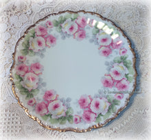 Load image into Gallery viewer, SOLD Antique Exquisite Limoges France Big Pink Roses and Applied Gold China Tea Trio, Cup, Saucer, Luncheon Plate ~ Shabby Chic Cottage Chic
