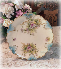 Load image into Gallery viewer, SOLD Antique Rare Vintage Limoges France Blue Ivory Gold 8.5&quot; Plate, Exquisite Colors, Hand Painted, Gold Applied Gilding
