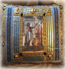 Load image into Gallery viewer, SOLD OUT Antique Style FABULOUS Jeweled Ancient Egyptian Inspired One of a Kind Pillow - Antique Metallic Trims - Antique Egyptian Jeweled Ornaments
