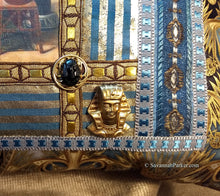 Load image into Gallery viewer, SOLD OUT Antique Style FABULOUS Jeweled Ancient Egyptian Inspired One of a Kind Pillow - Antique Metallic Trims - Antique Egyptian Jeweled Ornaments
