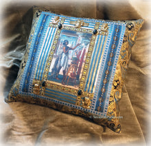 Load image into Gallery viewer, SOLD OUT Antique Style FABULOUS Jeweled Ancient Egyptian Inspired One of a Kind Pillow - Antique Metallic Trims - Antique Egyptian Jeweled Ornaments
