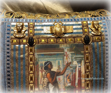 Load image into Gallery viewer, SOLD OUT Antique Style FABULOUS Jeweled Ancient Egyptian Inspired One of a Kind Pillow - Antique Metallic Trims - Antique Egyptian Jeweled Ornaments
