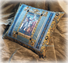 Load image into Gallery viewer, SOLD OUT Antique Style FABULOUS Jeweled Ancient Egyptian Inspired One of a Kind Pillow - Antique Metallic Trims - Antique Egyptian Jeweled Ornaments
