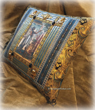 Load image into Gallery viewer, SOLD OUT Antique Style FABULOUS Jeweled Ancient Egyptian Inspired One of a Kind Pillow - Antique Metallic Trims - Antique Egyptian Jeweled Ornaments
