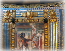 Load image into Gallery viewer, SOLD OUT Antique Style FABULOUS Jeweled Ancient Egyptian Inspired One of a Kind Pillow - Antique Metallic Trims - Antique Egyptian Jeweled Ornaments
