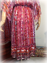 Load image into Gallery viewer, Vintage Vivid Pink Coral Metallic Boho 70s 80s Silk Dress / The Silk Farm Designed by Icinoo / Glittering Gold Threads / Matching Silk Slip
