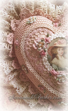 Load image into Gallery viewer, Antique Style Exquisite Romantic Cottage Shabby Chic Pillow - Sweet Blush Pink Crocheted Heart Shape - Antique Laces - Ribbonwork Flowers - MADE TO ORDER
