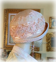 Load image into Gallery viewer, Antique Style 1920s Gatsby Flapper Hat Ribbonwork Downton Abbey Silk Cloche Hat - Antique Lace - Silk Ribbonwork Cloche Hat - Made to Order
