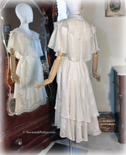 Load image into Gallery viewer, Vintage 70s-80s Ivory Silk Chiffon Dress / The Silk Farm Designed by Icinoo / Multilayered Multi Tiered Bias Skirt / Beach Wedding
