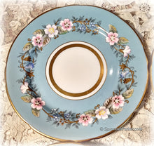 Load image into Gallery viewer, Fabulous Very Rare Vintage Blue Royal Stafford Garland 8&quot; Plate, Exquisite Colors, Handpainted, Heavy Gold Applied Gilding, Price per Plate
