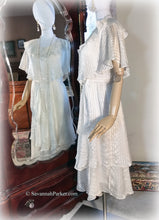 Load image into Gallery viewer, Vintage 70s-80s Ivory Silk Chiffon Dress / The Silk Farm Designed by Icinoo / Multilayered Multi Tiered Bias Skirt / Beach Wedding
