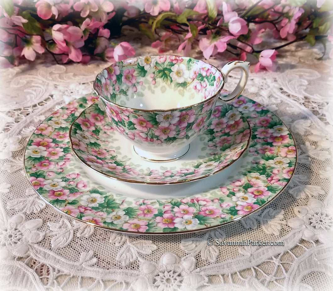 SOLD Exquisite Vintage Crown Staffordshire 