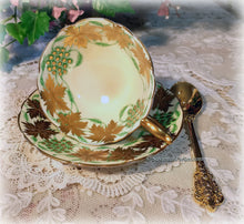 Load image into Gallery viewer, Stunning Vintage Royal Stafford La Vigne D&#39;Or English Bone China Cup and Saucer set - Heavy Gold Gilding - Rich Detailed Design
