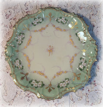 Load image into Gallery viewer, SOLD Antique Rare Vintage Limoges France Pastel Green 9.25&quot; Plate, Exquisite Colors, Hand Painted, Gold Applied Gilding

