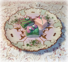 Load image into Gallery viewer, SOLD Antique Rare Vintage Limoges France Mint Green Pink Gold 8.5&quot; Plate, Exquisite Colors, Hand Painted, Gold Applied Gilding
