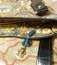 Load image into Gallery viewer, Magnificent Egyptian Inspired Large Handbag -Shoulder Bag -Tote Style -Rare Metallic Egyptian Print -Vintage Brass Accents -Double Handles
