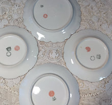 Load image into Gallery viewer, SOLD 4 Antique Limoges France Exquisite Hand Painted Green Pink Roses China Tea Plates with Gold, Wedding Gift, Shabby Chic Cottage, Wall Decor
