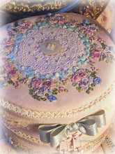 Load image into Gallery viewer, Exquisite Victorian &quot;Birthday Cake&quot; Pink Pastel Silk Ribbon Roses Luxury Case Purse Bag, Antique Lace, Lavish Silk Ribbon Hand Embroidery
