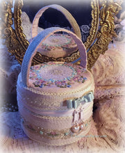 Load image into Gallery viewer, Exquisite Victorian &quot;Birthday Cake&quot; Pink Pastel Silk Ribbon Roses Luxury Case Purse Bag, Antique Lace, Lavish Silk Ribbon Hand Embroidery

