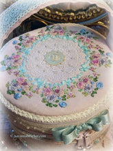 Load image into Gallery viewer, Exquisite Victorian &quot;Birthday Cake&quot; Pink Pastel Silk Ribbon Roses Luxury Case Purse Bag, Antique Lace, Lavish Silk Ribbon Hand Embroidery

