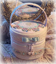 Load image into Gallery viewer, Exquisite Victorian &quot;Birthday Cake&quot; Pink Pastel Silk Ribbon Roses Luxury Case Purse Bag, Antique Lace, Lavish Silk Ribbon Hand Embroidery
