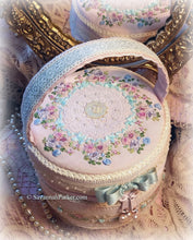 Load image into Gallery viewer, Exquisite Victorian &quot;Birthday Cake&quot; Pink Pastel Silk Ribbon Roses Luxury Case Purse Bag, Antique Lace, Lavish Silk Ribbon Hand Embroidery
