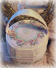 Load image into Gallery viewer, Exquisite Victorian &quot;Birthday Cake&quot; Pink Pastel Silk Ribbon Roses Luxury Case Purse Bag, Antique Lace, Lavish Silk Ribbon Hand Embroidery
