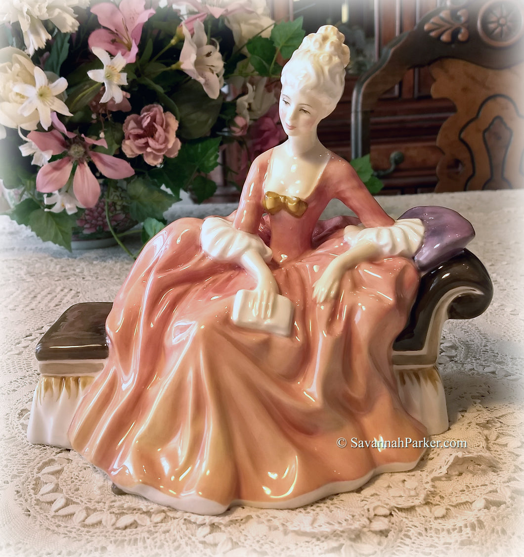 SOLD Vintage Royal Doulton Reverie Bone China Lady Figurine, Made in England, Beautiful Hand Painting