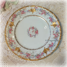 Load image into Gallery viewer, SOLD Lovely Antique Limoges France Garlands of Pink Roses China Tea Trio, Cup, Saucer, Luncheon Plate ~ Hand Applied Gold ~ Shabby Chic
